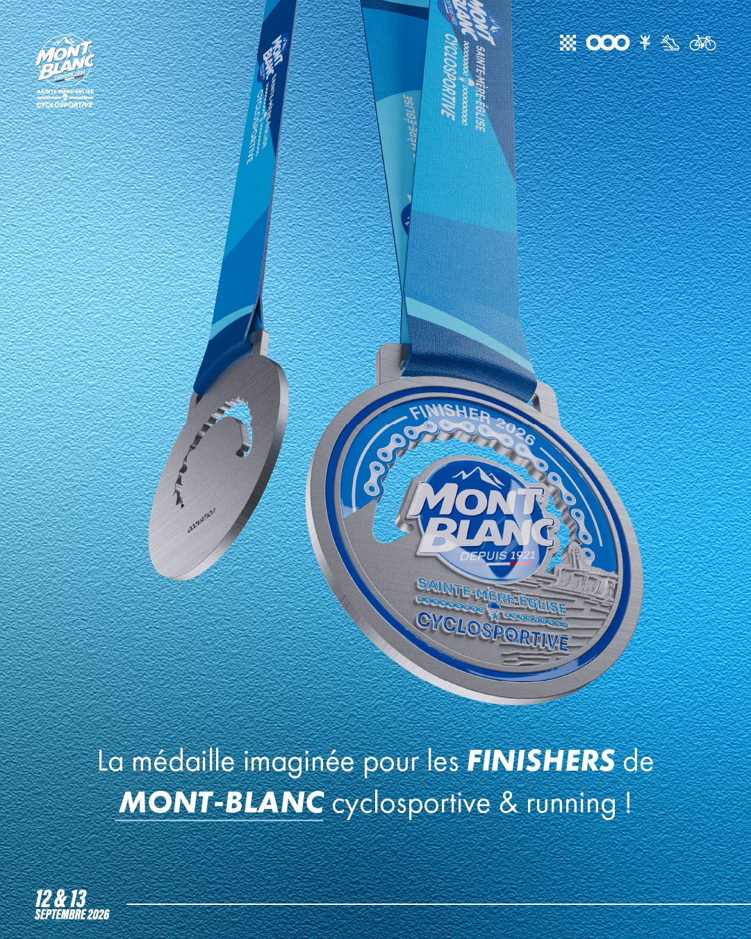 🎖️ Une première, ça ne s’oublie jamais…
Et si vous alliez chercher votre toute première médaille "Mont Blanc" ? 🚴‍♂️🏅

Route, Gravel, Running... Que vous soyez compétiteur ou amateur de nouveaux challenges, c’est le moment de prendre le départ et d’écrire votre histoire. 🌄

𝐈𝐧𝐟𝐨𝐫𝐦𝐚𝐭𝐢𝐨𝐧𝐬 & 𝐢𝐧𝐬𝐜𝐫𝐢𝐩𝐭𝐢𝐨𝐧𝐬 ⤵️
✍️ https://cyclomontblanc.fr

#CyclosportiveMontBlanc #CycloMontBlanc #RunningMontBlanc #SainteMereEglise #Cyclo #Gravel #Cyclisme #Cyclosport #Route #Velo #VeloRoute #Cycling #CyclingEvent #CyclingFrance #CycloTourisme
#Running #CourseAPied #Run #10km #5km #FFA
#Normandie #Manche #Cotentin #DDayLand
#LaurentJalabert #Jaja #EKOI #SMH #CLSO