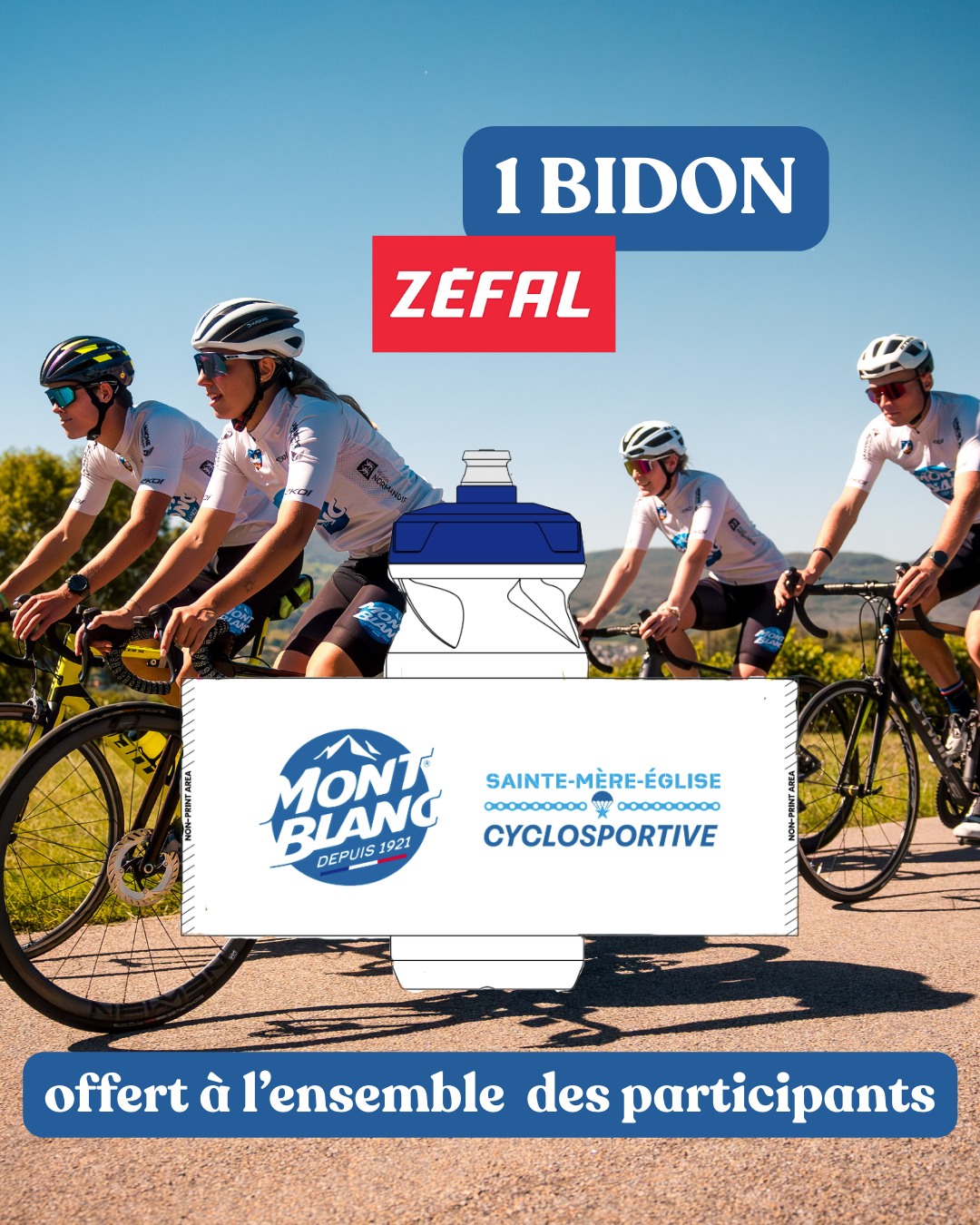 🎁 Un bidon @zefalbike aux couleurs de l'épreuve sera offert à chaque participant 🙃

𝐈𝐧𝐟𝐨𝐫𝐦𝐚𝐭𝐢𝐨𝐧𝐬 & 𝐢𝐧𝐬𝐜𝐫𝐢𝐩𝐭𝐢𝐨𝐧𝐬 ⤵️
✍️ https://cyclomontblanc.fr

#CyclosportiveMontBlanc #CycloMontBlanc #RunningMontBlanc #SainteMereEglise #Cyclo #Gravel #Cyclisme #Cyclosport #Route #Velo #VeloRoute #Cycling #CyclingEvent #CyclingFrance #CycloTourisme
#Running #CourseAPied #Run #10km #5km #FFA
#Normandie #Manche #Cotentin #DDayLand
#LaurentJalabert #Jaja #EKOI #SMH #CLSO